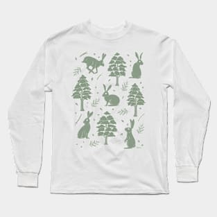 Rabbit Forest - Ivory and Sage Long Sleeve T-Shirt